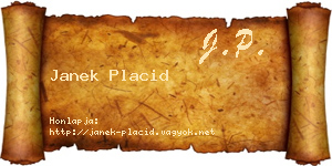 Janek Placid névjegykártya